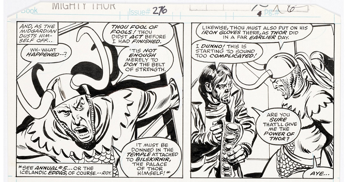 Loki-Focused Thor Page Leads Heritage Weekly Auctions